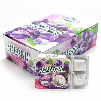 Жевательная резинка "Супер" с жидким центром внутри Виноград 16,6гр 1шт/30уп